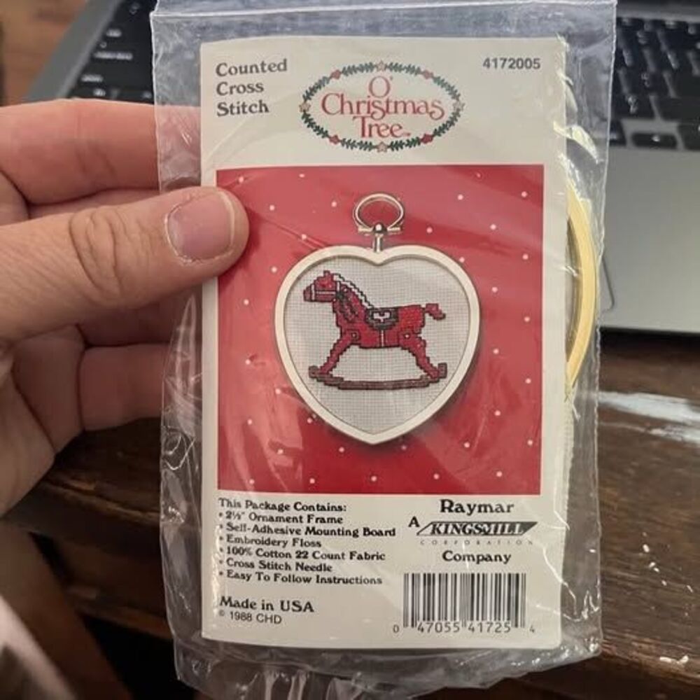 Raymar Kingsmill O' Christmas Tree Rocking Horse Counted Cross Stitch Kit